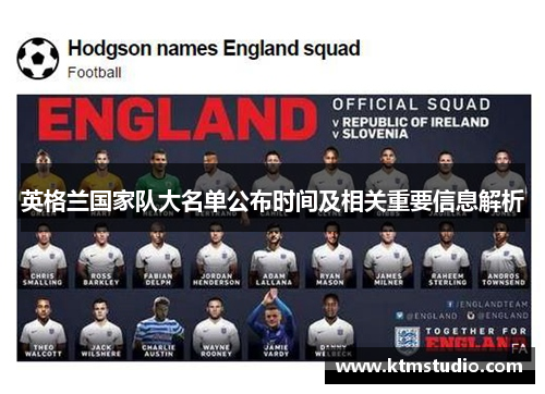 英格兰国家队大名单公布时间及相关重要信息解析